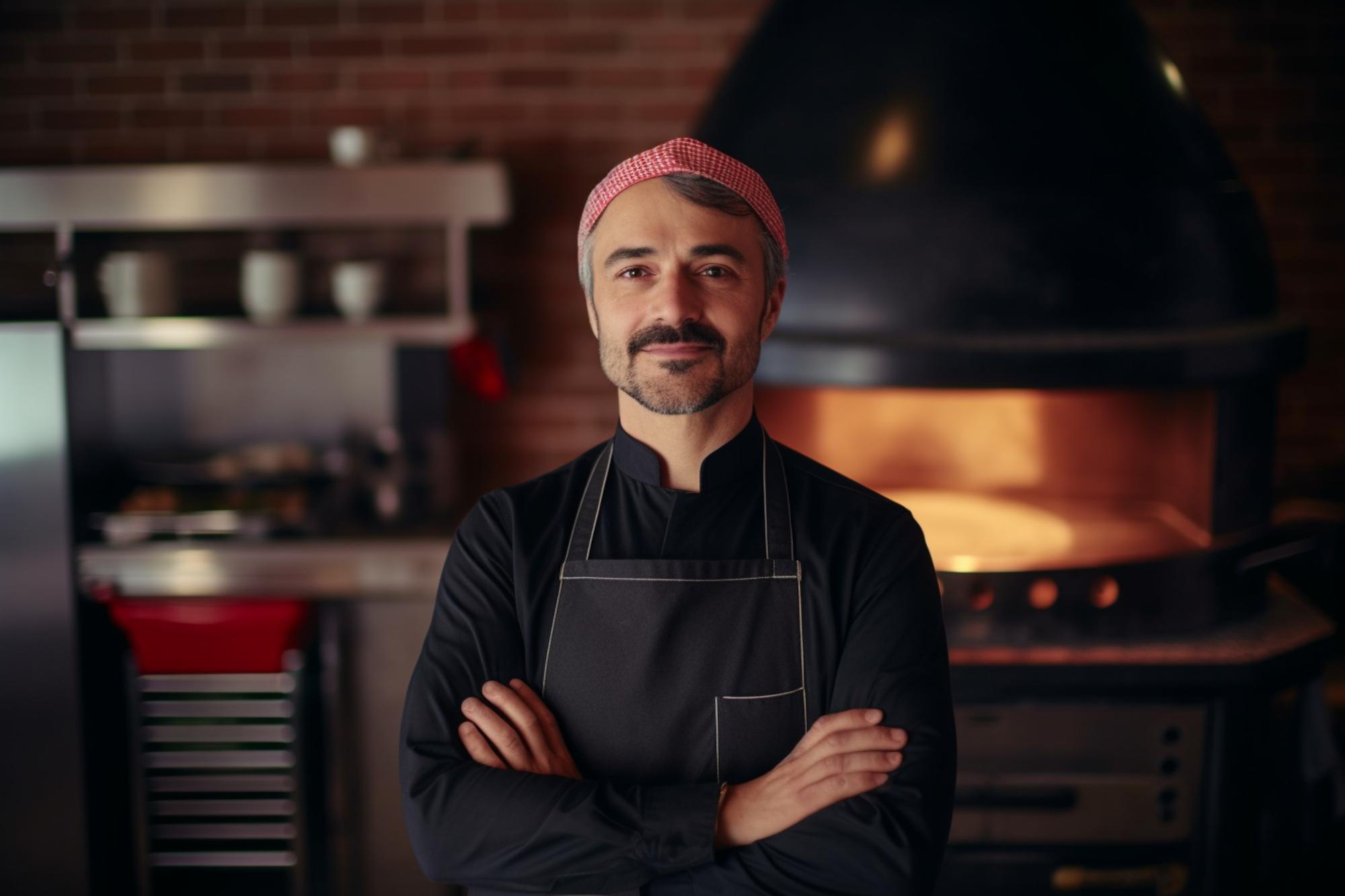 Ritratto dello chef fondatore in cucina